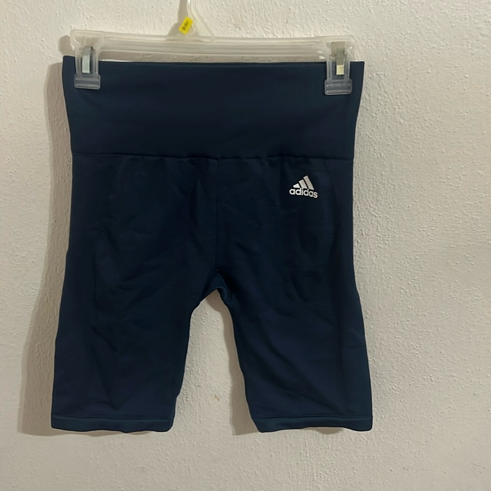 dark blue adidas biker shorts